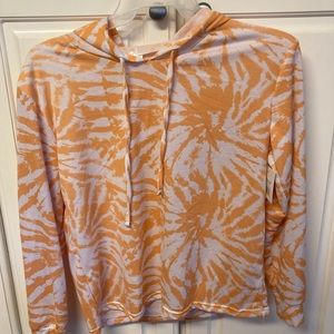 Orange tie dye hoodie, never worn, new with tags, size large